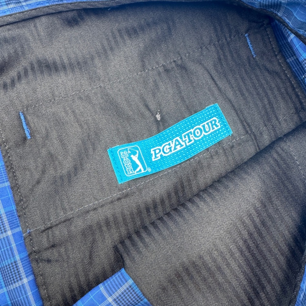 PGA Tour Mens Blue Plaid Golf Shorts Size 40 Flat Front Performance Activewear - Picture 4 of 5